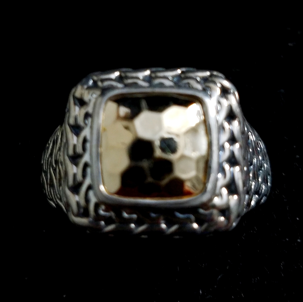 14k Gold Nugget In Sterling Silver